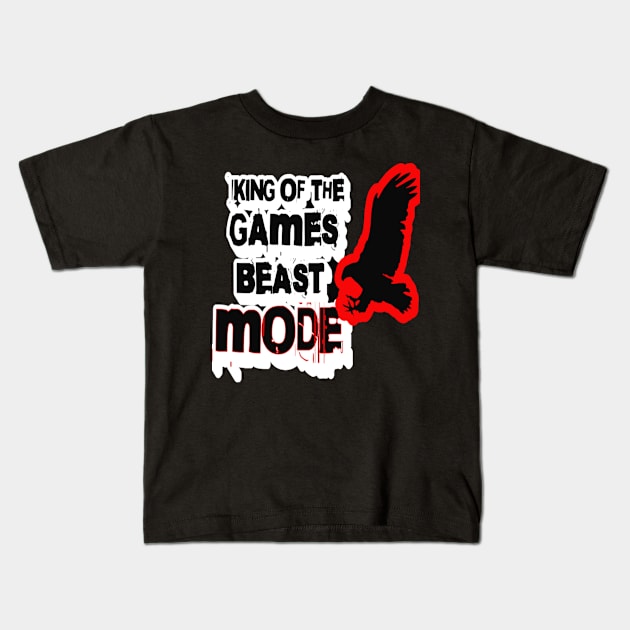 King Of Games Beast Mode, Funny Gamer Birthday Gifts Kids T-Shirt by Customo